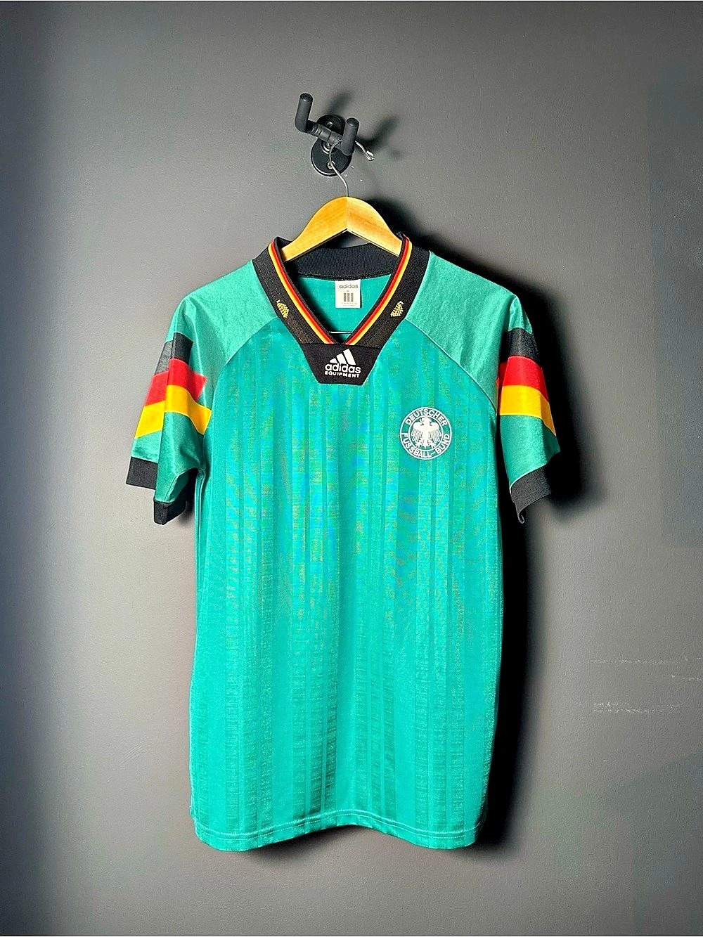 Vintage 1992 1994 Germany Adidas Equipment Green Away Soccer Jersey Mens Medium